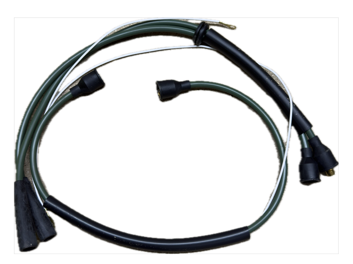 Zündkabel Satz grün 7mm (Zündspule links) Fiat 500 D/F 1.Serie