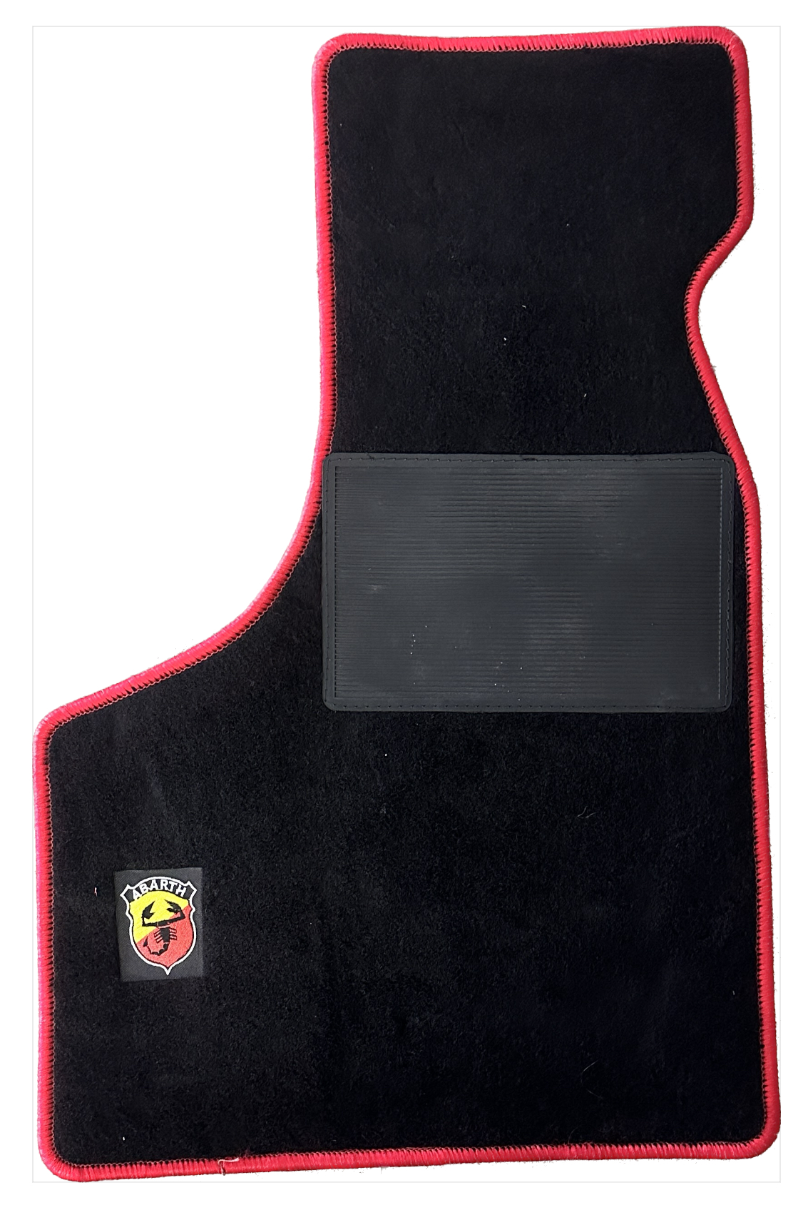 Fußmattensatz Schwarz mit Roten Rand und Abarth Logo